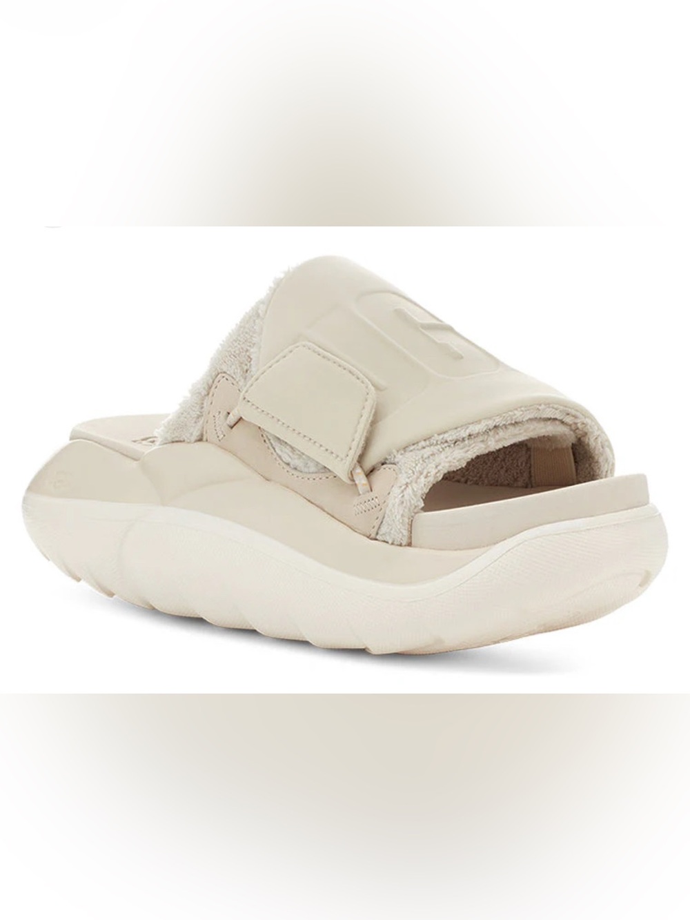 UGG Beige alto chunky Plush-Lined Slide Mule sandal